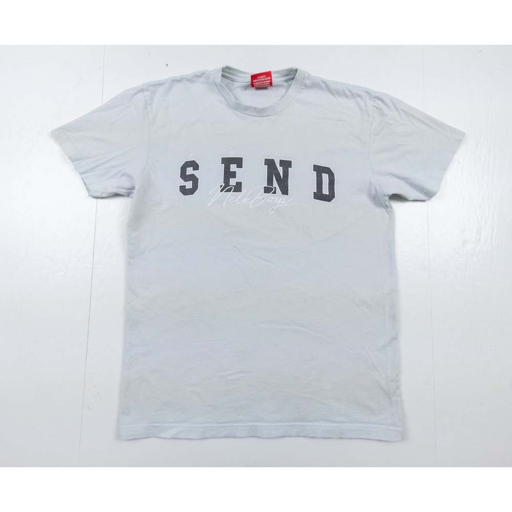 Full Send Shirt Adult Medium Light Blue Short Sleeve Nelk Boys Crewneck Tee